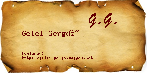 Gelei Gergő névjegykártya